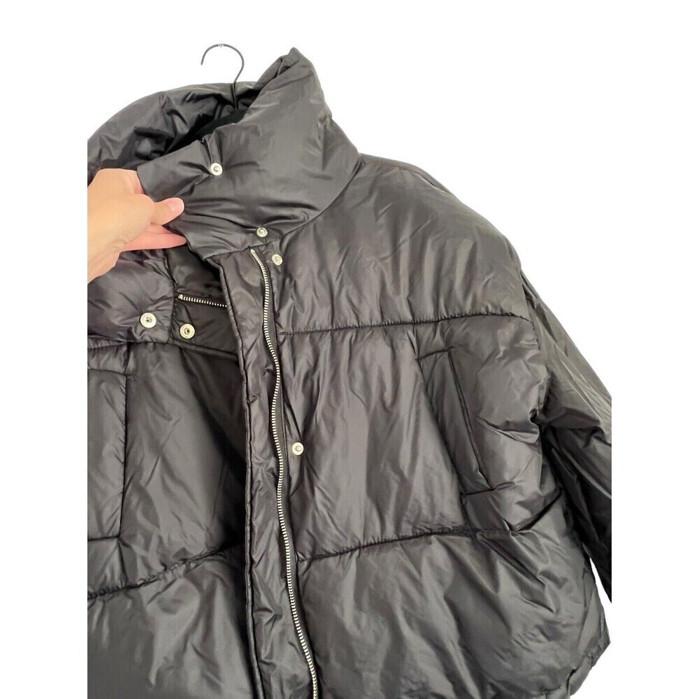 Princess Polly Jacket XS/S Bomber Black Oversize Grunge Goth Silver Zipper - Picture 5 of 8